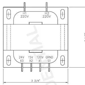 TRANSFORMER 220V 120/24/15V