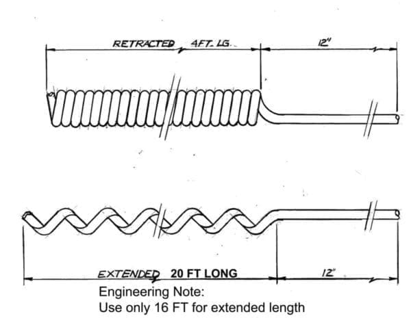 4-WIRE COIL CABLE, 4 FOOT