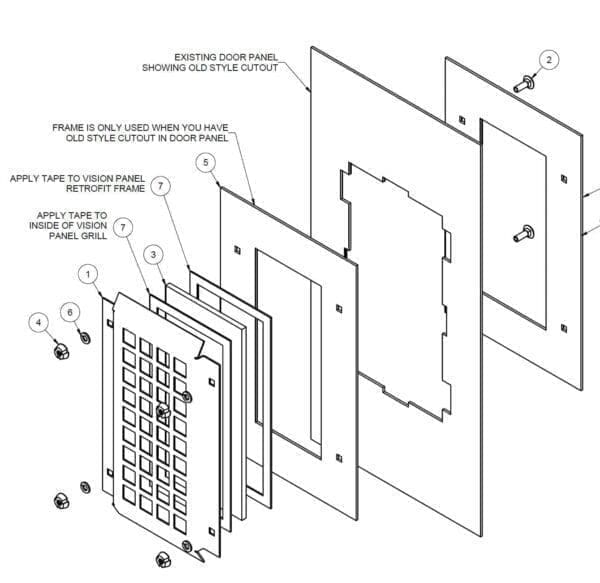 VISION PANEL RETROFIT ASSEMBLY - SS