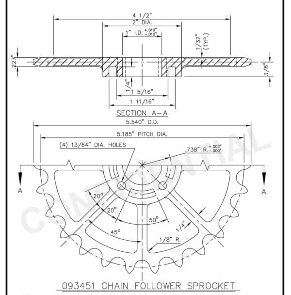 NYLON CHAIN FOLLOWER SPROCKET