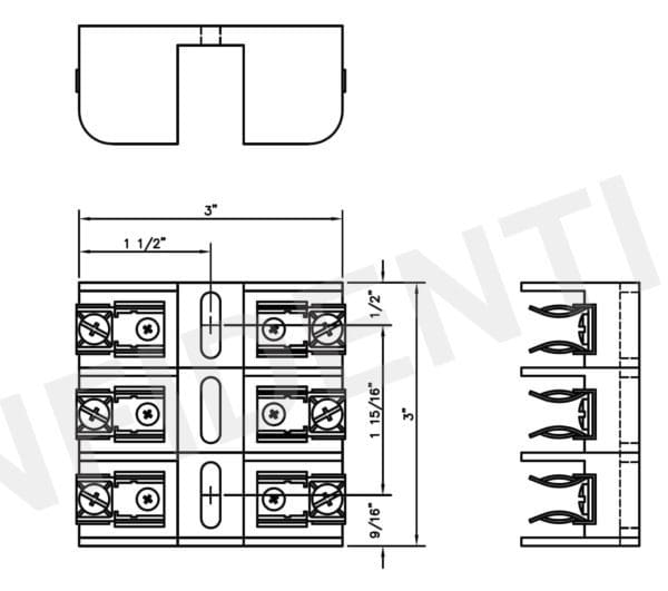 3-POLE FUSE HOLDER