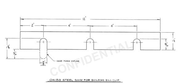 SILL CLIP SHIM - 12 GA