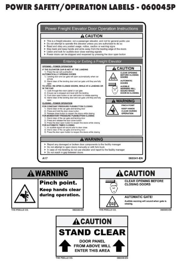 SAFETY LABEL PACKAGE (POWER)