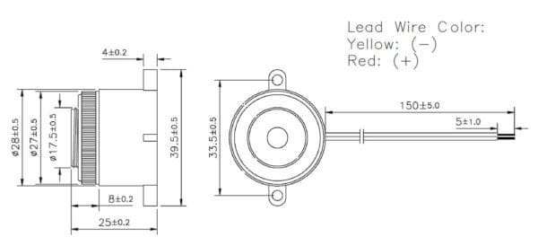 AUTO-CLOSE WARNING BUZZER PLC, 3-24VDC