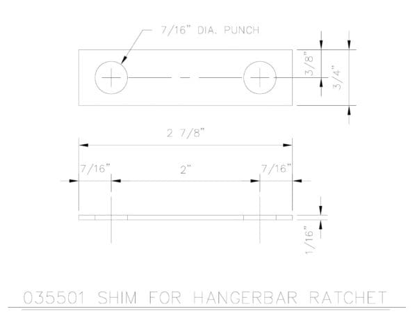 HANGERBAR RATCHET SHIM