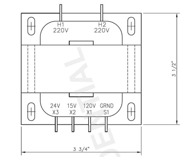 SCHLOSS TRAFO 230V, 24V, 120VA