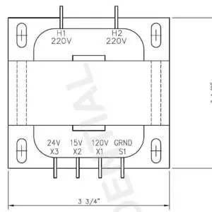TRANSFORMER 220V 120/24/15V