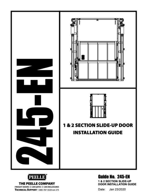 245-EN | 1 2 Section Slide-up Door Installation Guide (English)