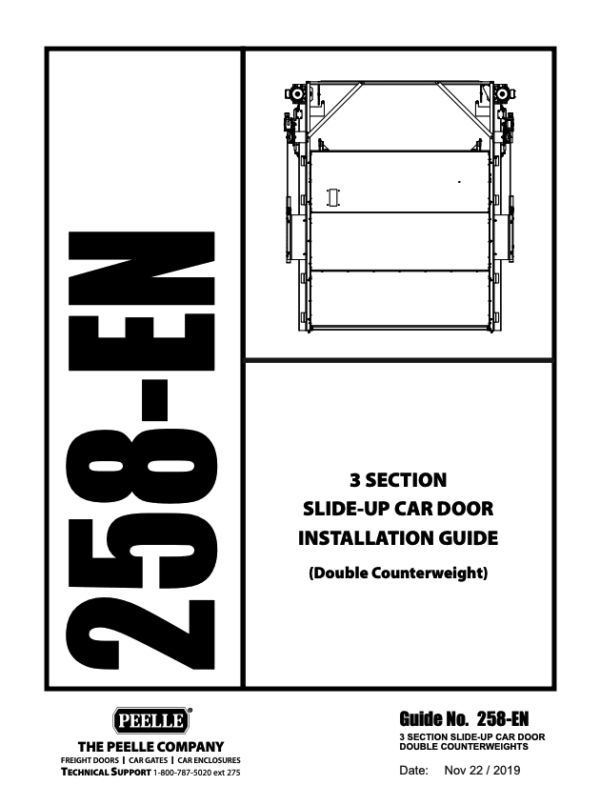 258 - 3 Section Slide-up Car Door Installation Guide - Double Counterweight